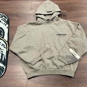 Fear of God Essentials Hoodie Heather grey FW24 Size L Heavyweight Fleece